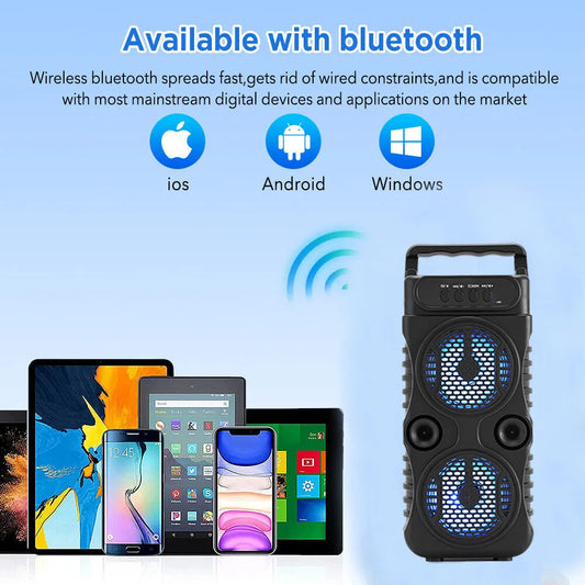 1000W Portable Bluetooth Outdoor Speaker Music Stereo Subwoofer Bass USB Power Supply For Dancing Party Family Karaoke Speaker