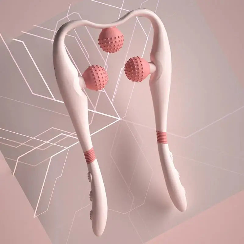 Massage Roller For Neck Handheld Neck Relief Massager Handheld Cervical Relaxer With 3 Balls Portable Electric Massaging Tool