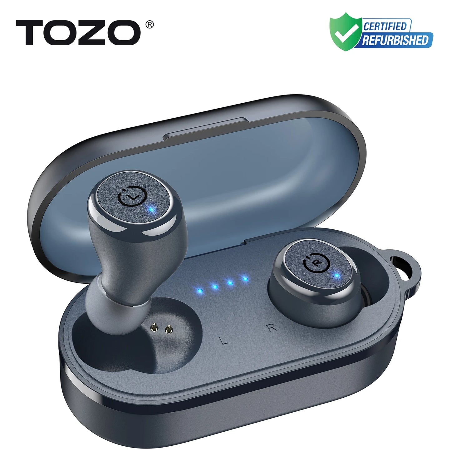 Refurbished TOZO Ergonomic Headsets TWS Earbuds AI Via APP Wireless Touch Control  IPX8 HiFi Sound Stereo for IOS Android PC