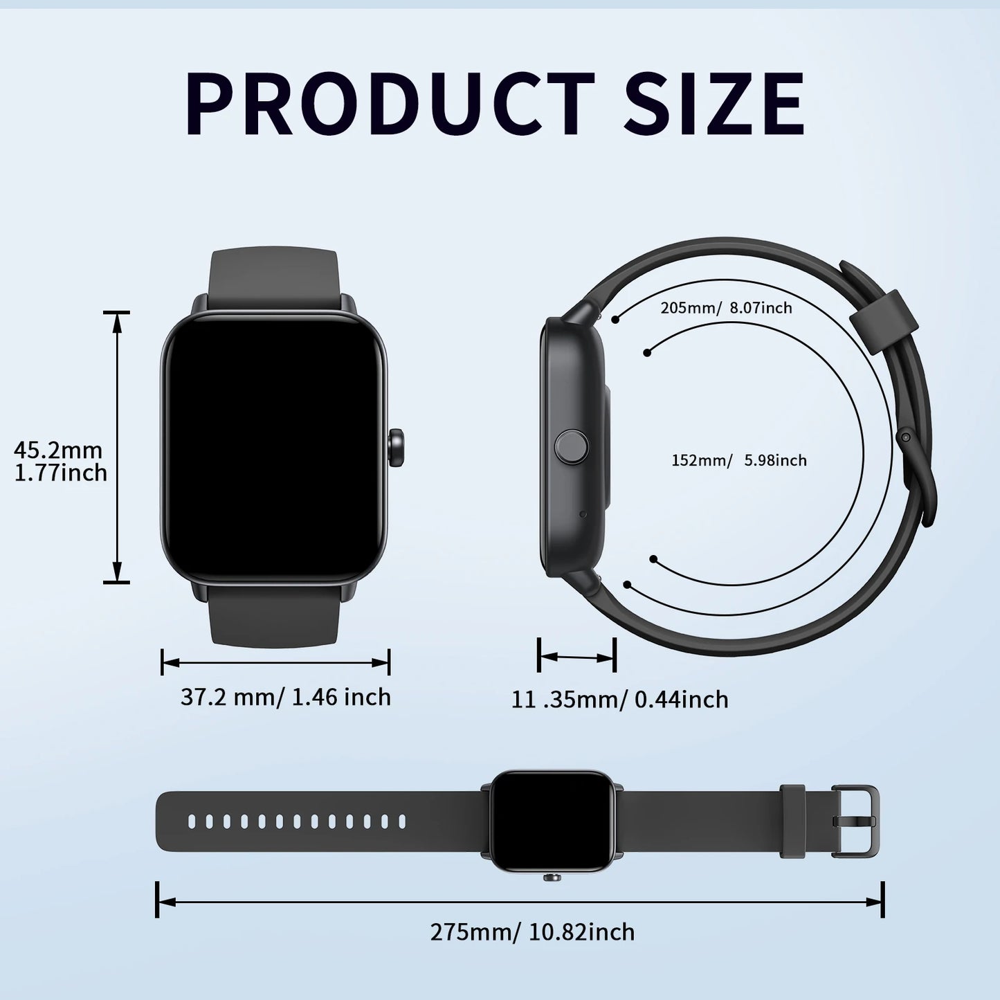2025 Alexa-Compatible Smart Watch: Wireless Calling, Step Counter & Long Battery, Square Screen Silicone Strap for Men Women