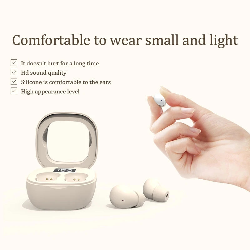 SK19 Super bass Earphones TWS Wireless Bluetooth Headset With Mic Smart Touch Headphones Invisible Mini Noise Reduction Earbuds