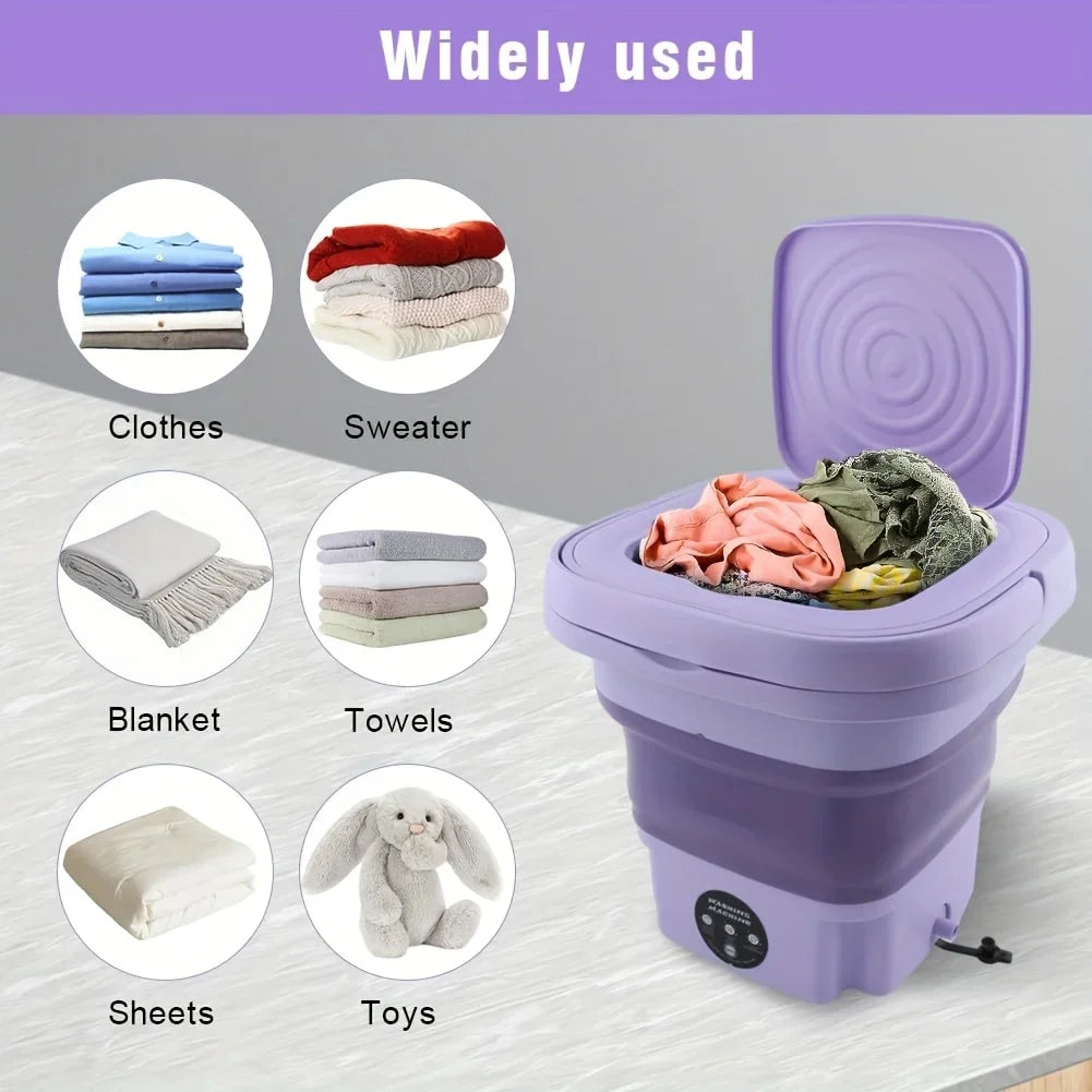2025 Folding Washing Machine Portable Mini Dehydratable Dormitory Student Socks Underwear Panties Home Appliance Free Shipping