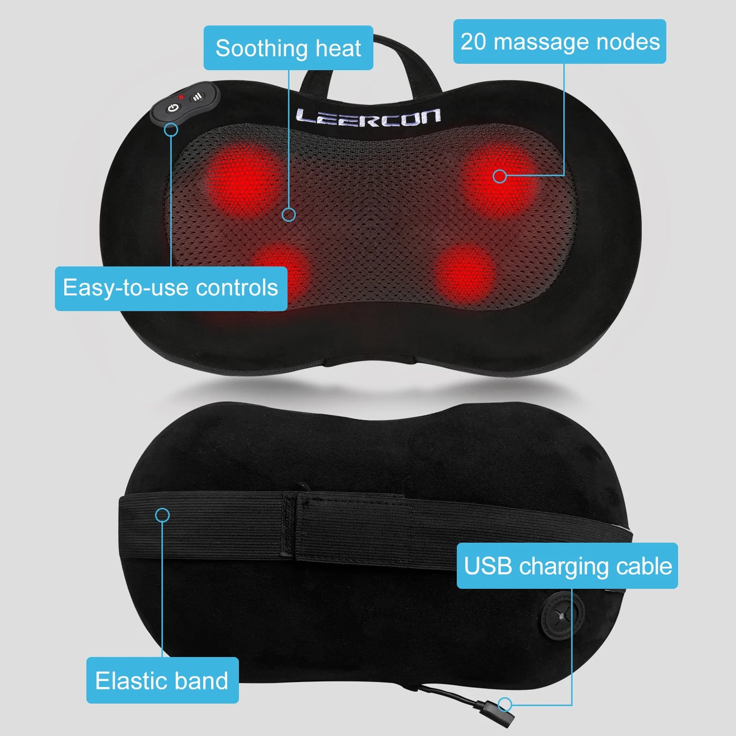 Luxury Electric Shiatsu Neck Back Massager Kneading Massage Pillow with Heating for Pain Relief Gift for Men Women Home Office
