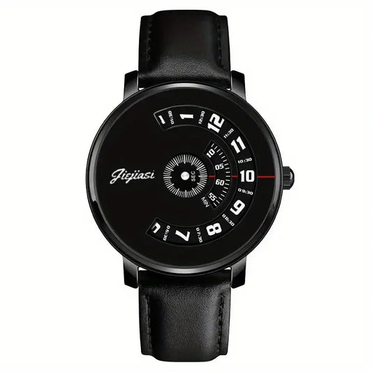 Men's Novelty Watch with Unique Roulette Design and Waterproof Functionality