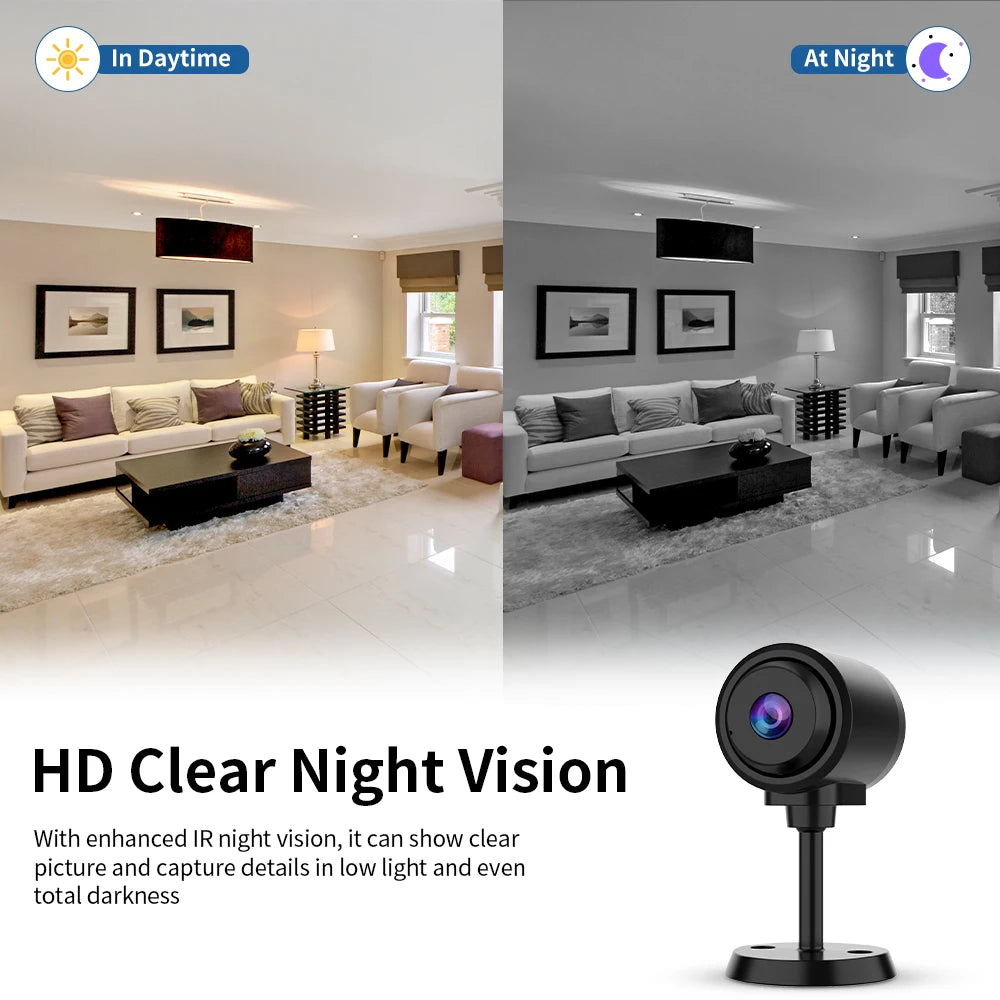 Vstarcam WiFi Mini Camera Indoor Build in Rechargeable Battery Human Detection HD Color Night Vision Bluetooth Connectivity