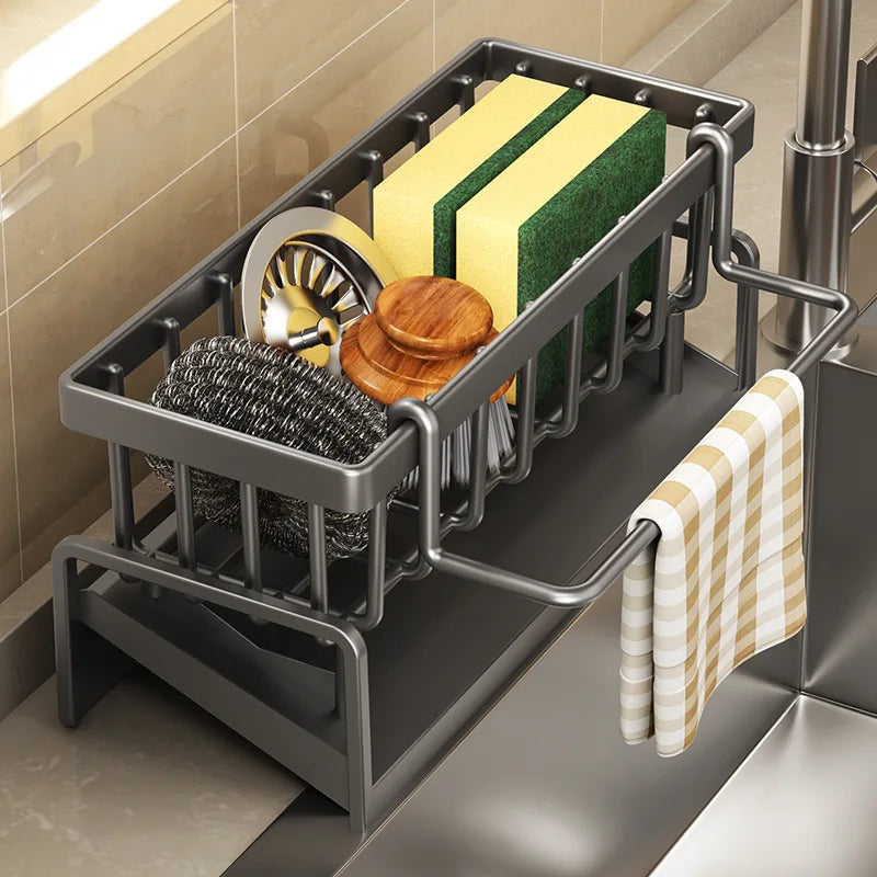 Kitchen Spice Storage Shelf with Drainage Rack, Installation Sink Organizer, Tap-Mounted Shelf for Home Kitchen Accessories Black S1a6a10979dd34254b7ea07854440d542f LuxGadgets