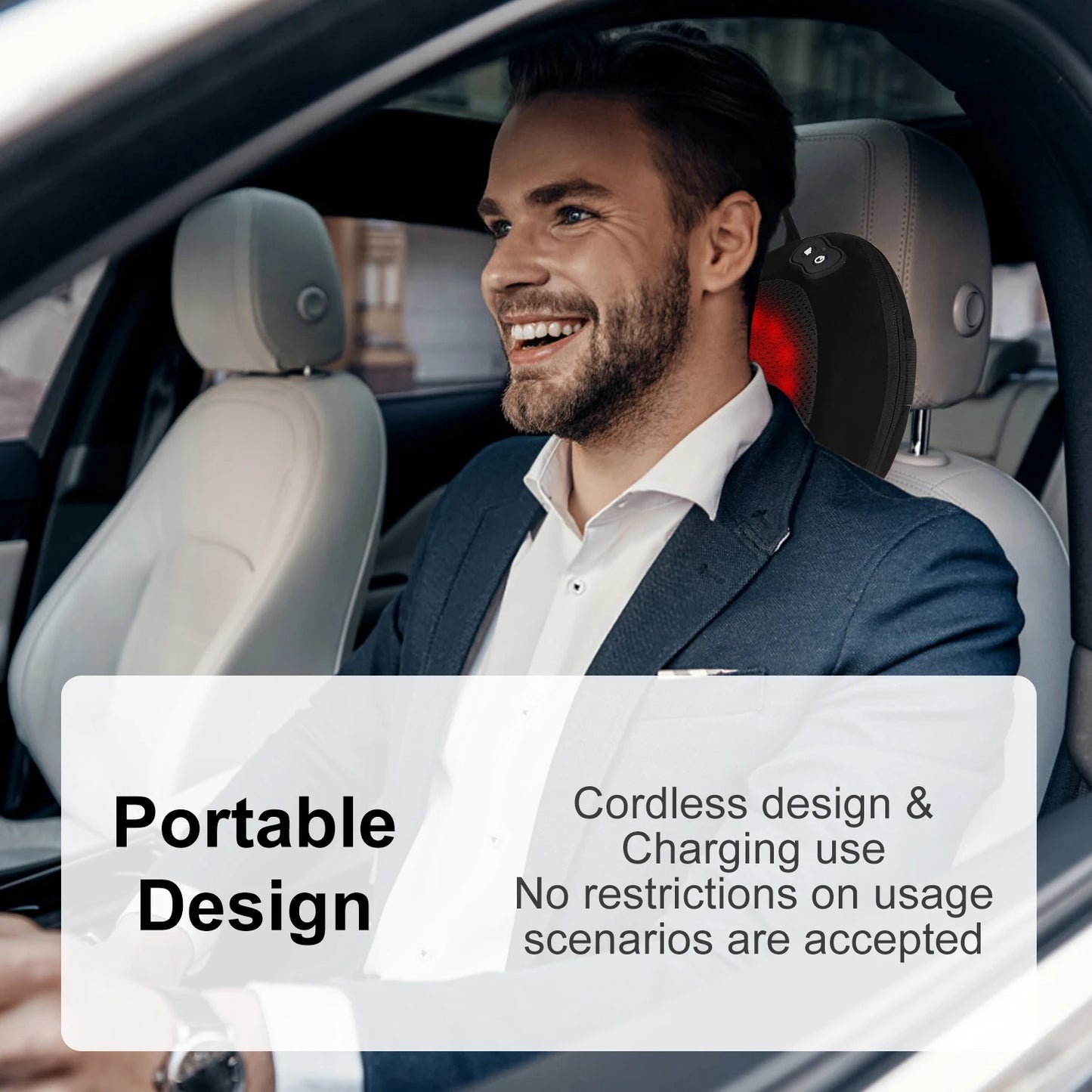 Luxury Electric Shiatsu Neck Back Massager Kneading Massage Pillow with Heating for Pain Relief Gift for Men Women Home Office