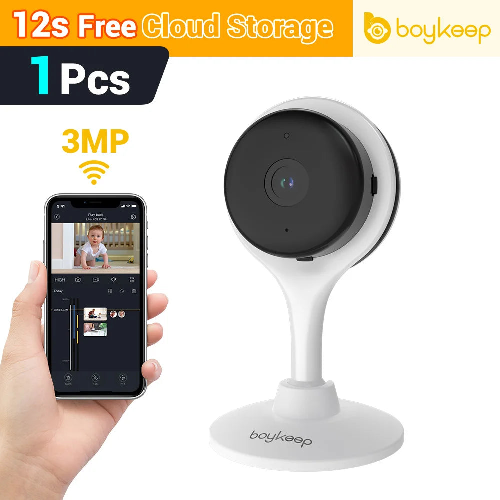 BoyKeep Indoor Home Security Mini IP Camera Smart CCTV Pet Camera Baby Video Monitor 24/7 Surveillance Camera