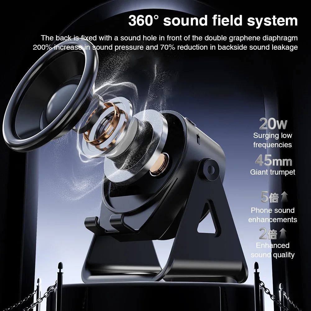 Wireless Induction Speaker W/ BT Speaker Stereo Sound 3 in 1 Bluetooth-compatible Speaker Phone Stand for Home and Outdoors