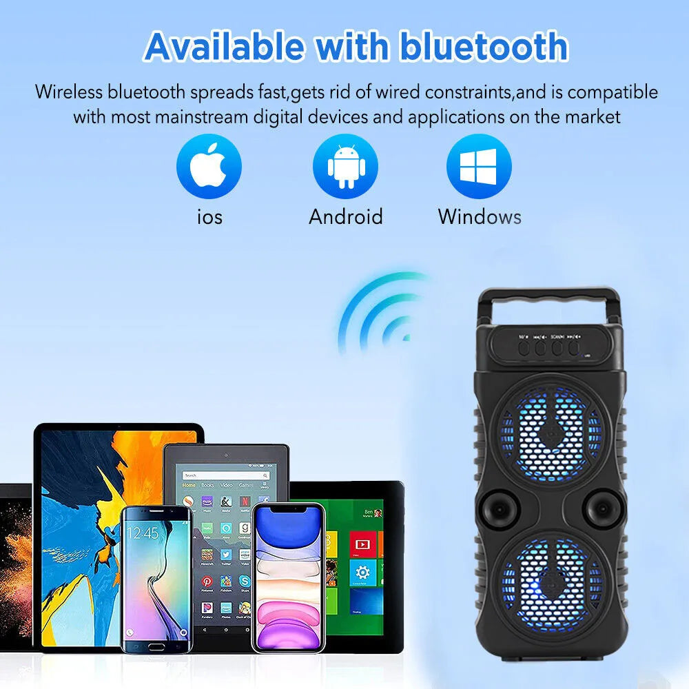 1000W Portable Bluetooth Outdoor Speaker Music Stereo Subwoofer Bass USB Power Supply For Dancing Party Family Karaoke Speaker