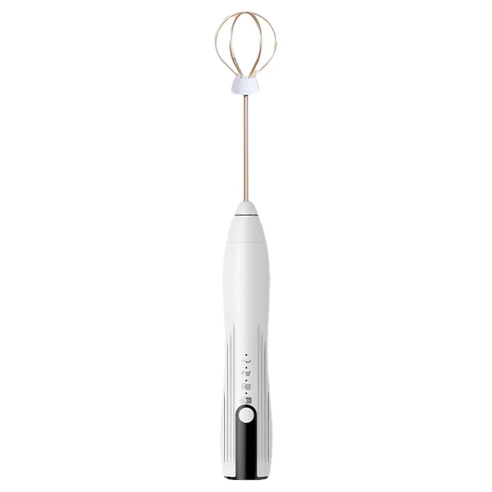 Electric Egg Beater 3 Speeds Mini Stirrer Whipper Stainless USB Rechargeable Adjustable 1500mAh with TYPE-C/Mixing Head Wireless