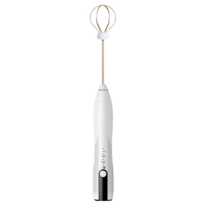 Electric Egg Beater 3 Speeds Mini Stirrer Whipper Stainless USB Rechargeable Adjustable 1500mAh with TYPE-C/Mixing Head Wireless