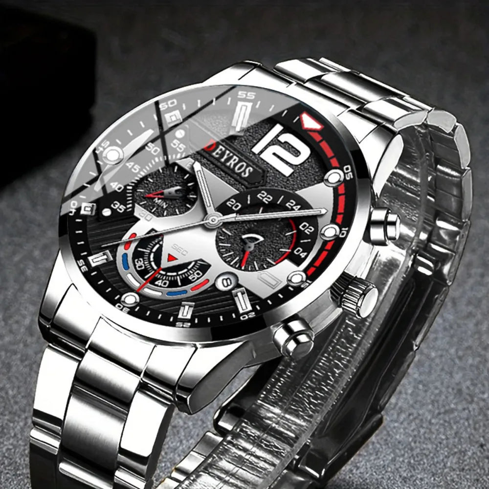 [Round Dial Quartz Men's Watch] A Stylish and Casual Men's Watch Quartz Movement| Ladies' Watch | Casual Watch | Business Watch