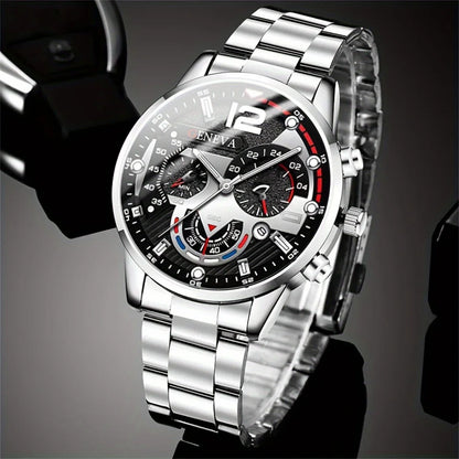 [Round Dial Quartz Men's Watch] A Stylish and Casual Men's Watch Quartz Movement| Ladies' Watch | Casual Watch | Business Watch