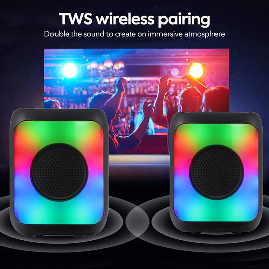 Bluetooth Speaker TWS Wireless Powerful Box Portable Outdoor Speakers 3 inche Subwoofer Rechargeable LED Light  Party Speaker