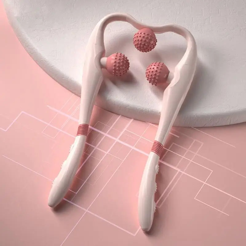 Massage Roller For Neck Handheld Neck Relief Massager Handheld Cervical Relaxer With 3 Balls Portable Electric Massaging Tool