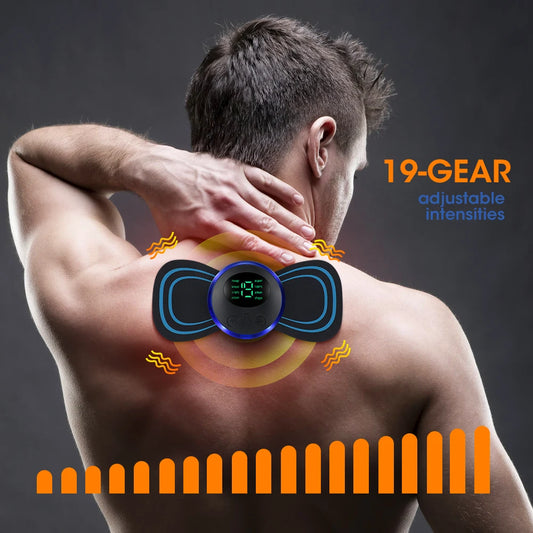 Remote Control EMS Neck Massager Mini Cervical Back Patch Stimulator Massageador Mat Portable Gel Pad Stickers Slim