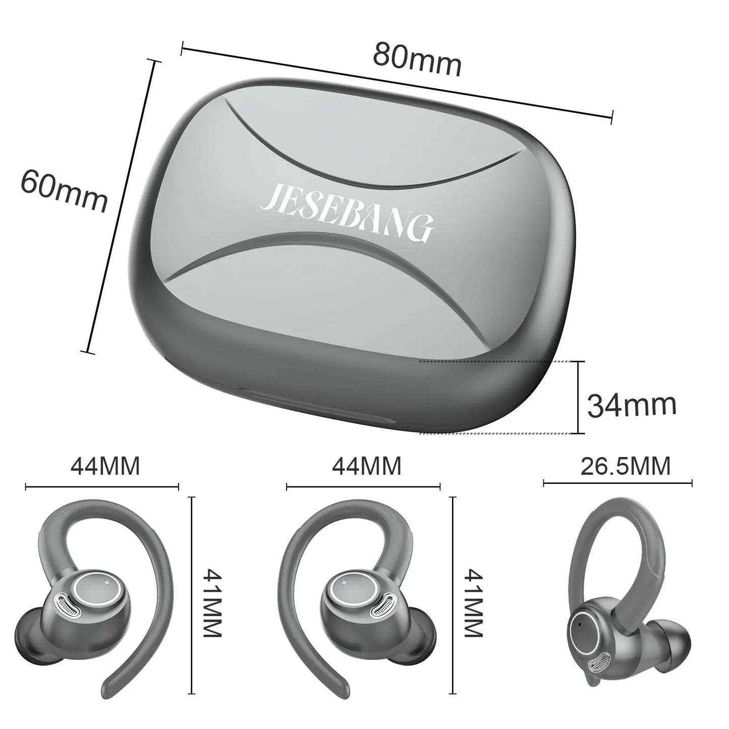 Wireless Sport Earbuds, 48H Battery, Hi-Fi Sound with Deep Bass, IP7 Waterproof for Running/Gym