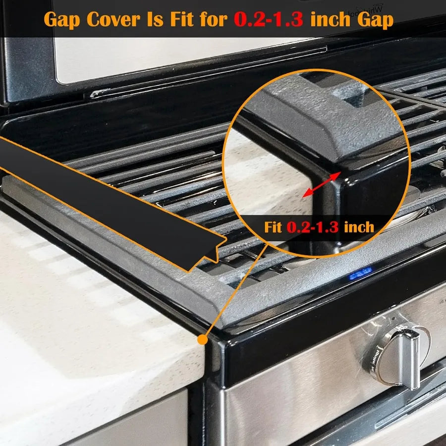 Silicone Stove Counter Gap Cover Filler by 25" Long Sealing Spills Between Kitchen Appliances Washing Machine and Stovetop Set