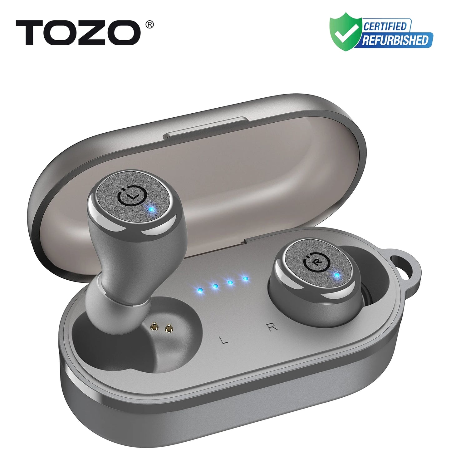 Refurbished TOZO Ergonomic Headsets TWS Earbuds AI Via APP Wireless Touch Control  IPX8 HiFi Sound Stereo for IOS Android PC