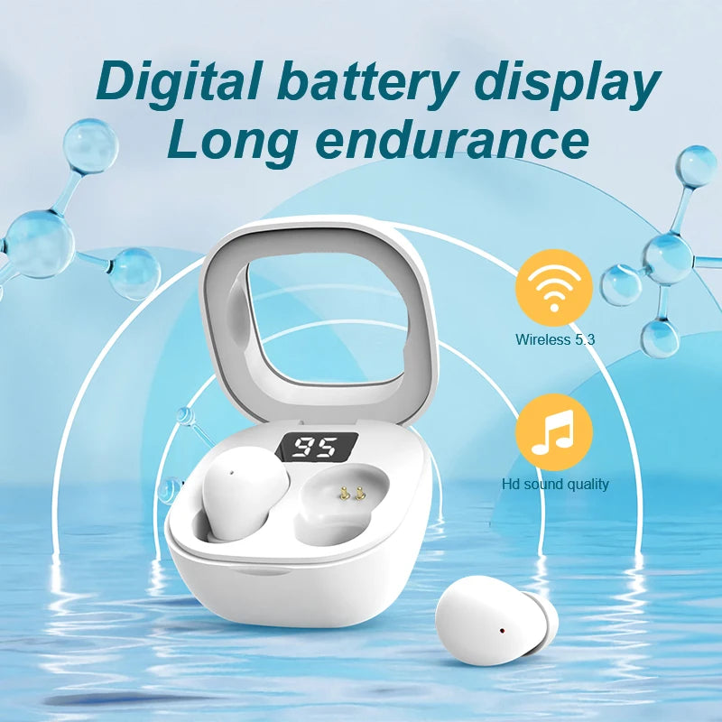 SK19 Super bass Earphones TWS Wireless Bluetooth Headset With Mic Smart Touch Headphones Invisible Mini Noise Reduction Earbuds