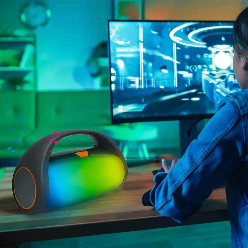 1000W Bluetooth Speaker LED Light Portable Outdoor Speakers Dual 3'' Subwoofer Sound Box Support