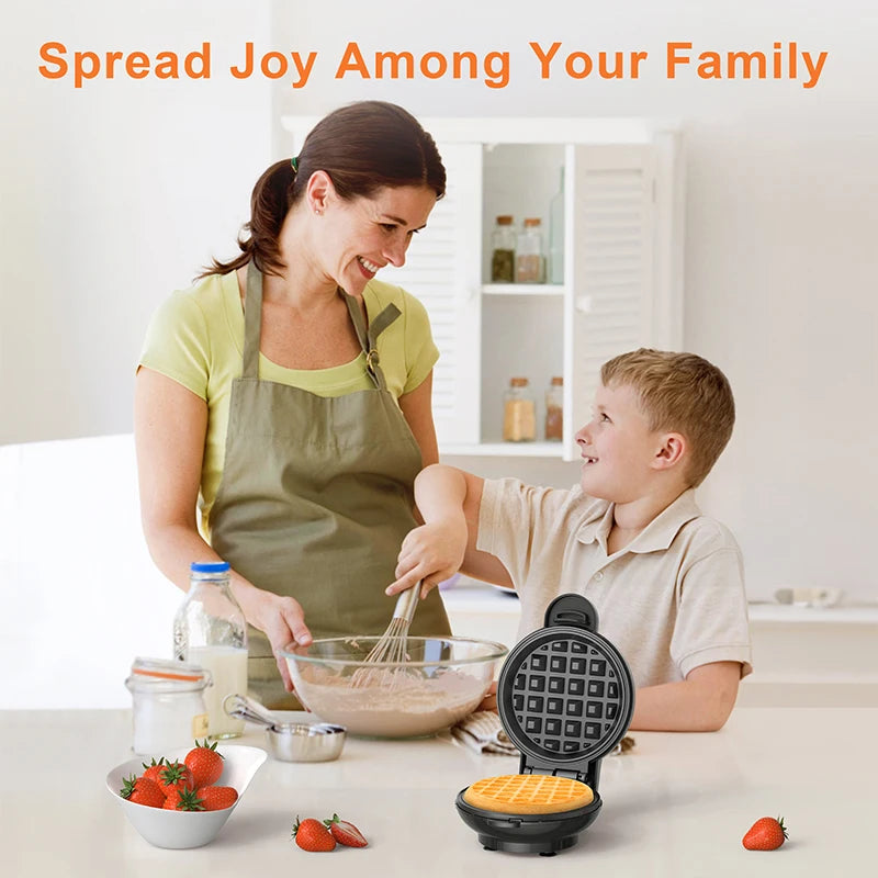 Crownful 350W Mini Waffle Maker Electric Breakfast Maker Multi Functional Sandwich Cake Maker Dessert Cooking Machine Toaster