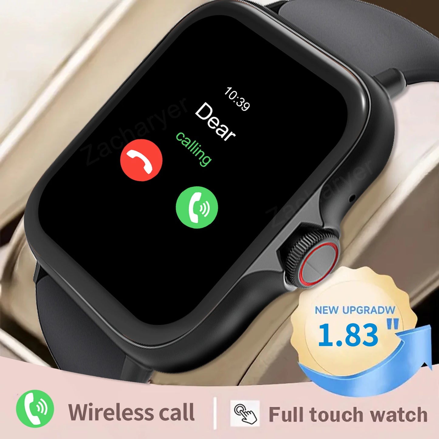 Smartwatch has call function, message notification, ultra-thin design, compatible with Android and iPhone, neutral gift, multipl