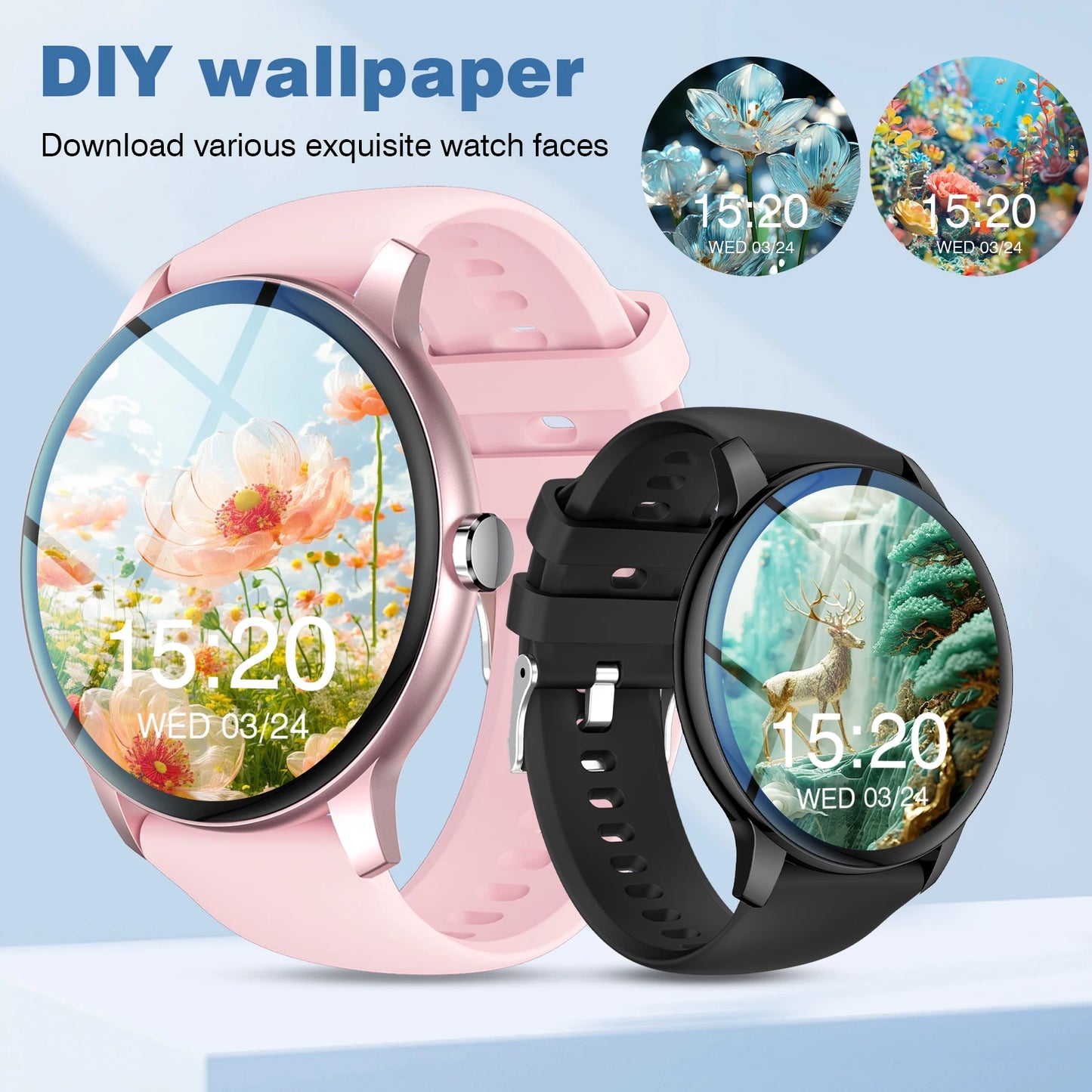 Smart Watch, Unisex, Full Touchscreen, Bluetooth 5.2, Call Watch, Fitness Tracker Compatible with Android and IPhone.