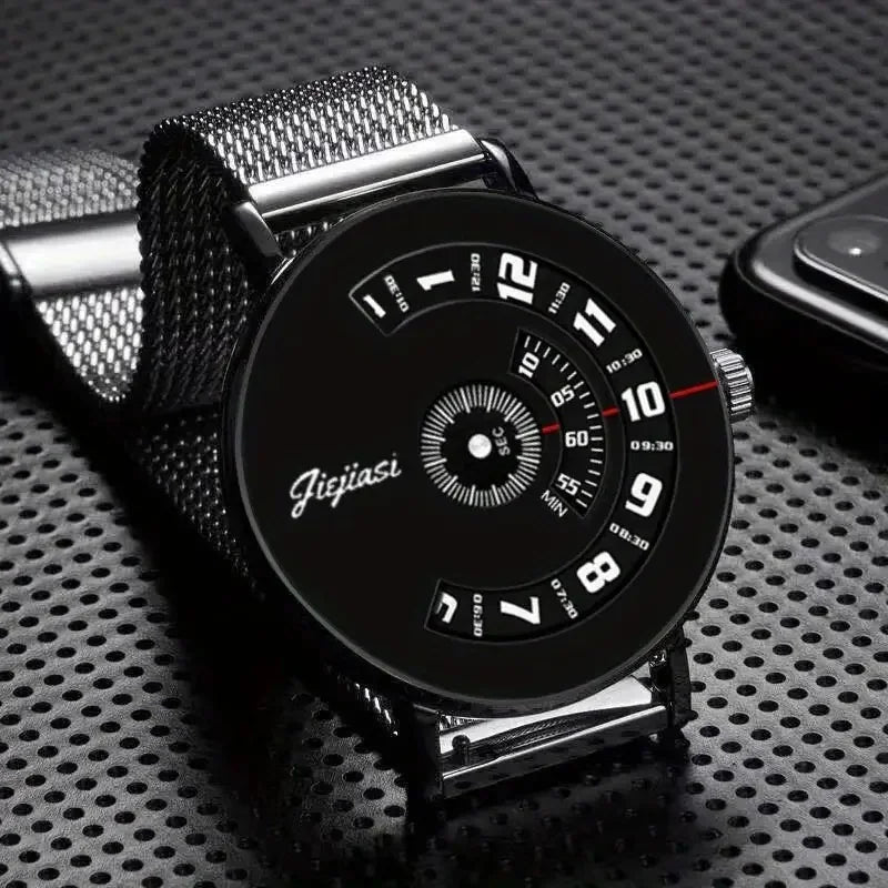 Men's Novelty Watch with Unique Roulette Design and Waterproof Functionality