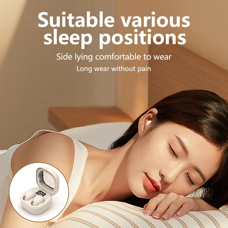SK Small Headphones Wireless Bluetooth Headset Sport Sleeping Invisible Comfortable To Wear Bass Earbuds Earphone For All Phones