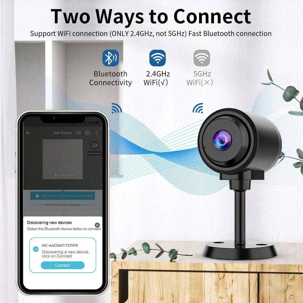 Vstarcam WiFi Mini Camera Indoor Build in Rechargeable Battery Human Detection HD Color Night Vision Bluetooth Connectivity