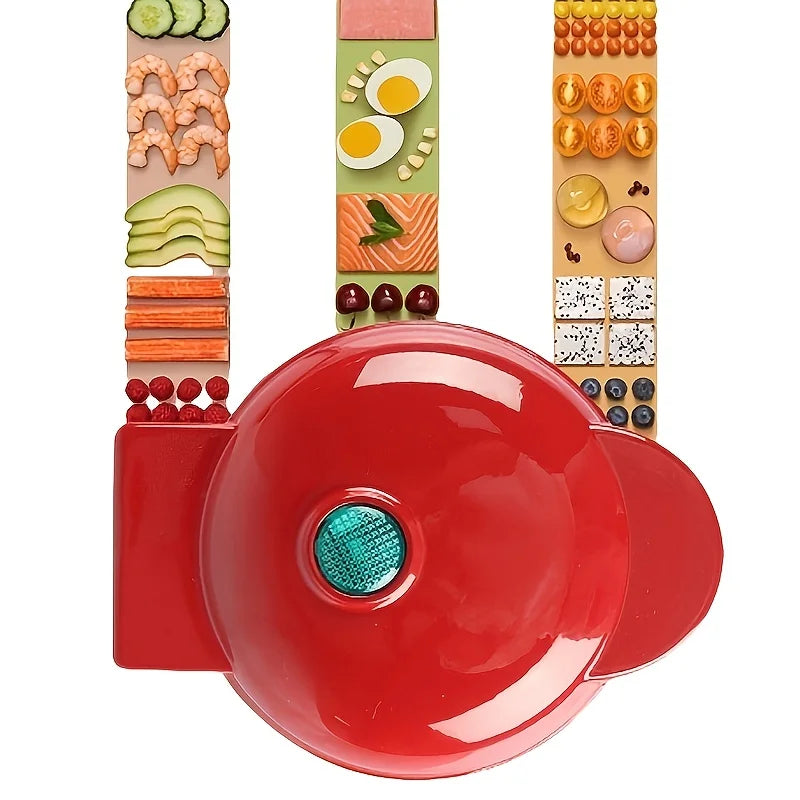 Red Mini Waffle Maker, Electric Non-Stick Mini Waffle Maker, Hash Browns, Sandwiches, Eggs Electric Pancake Pan