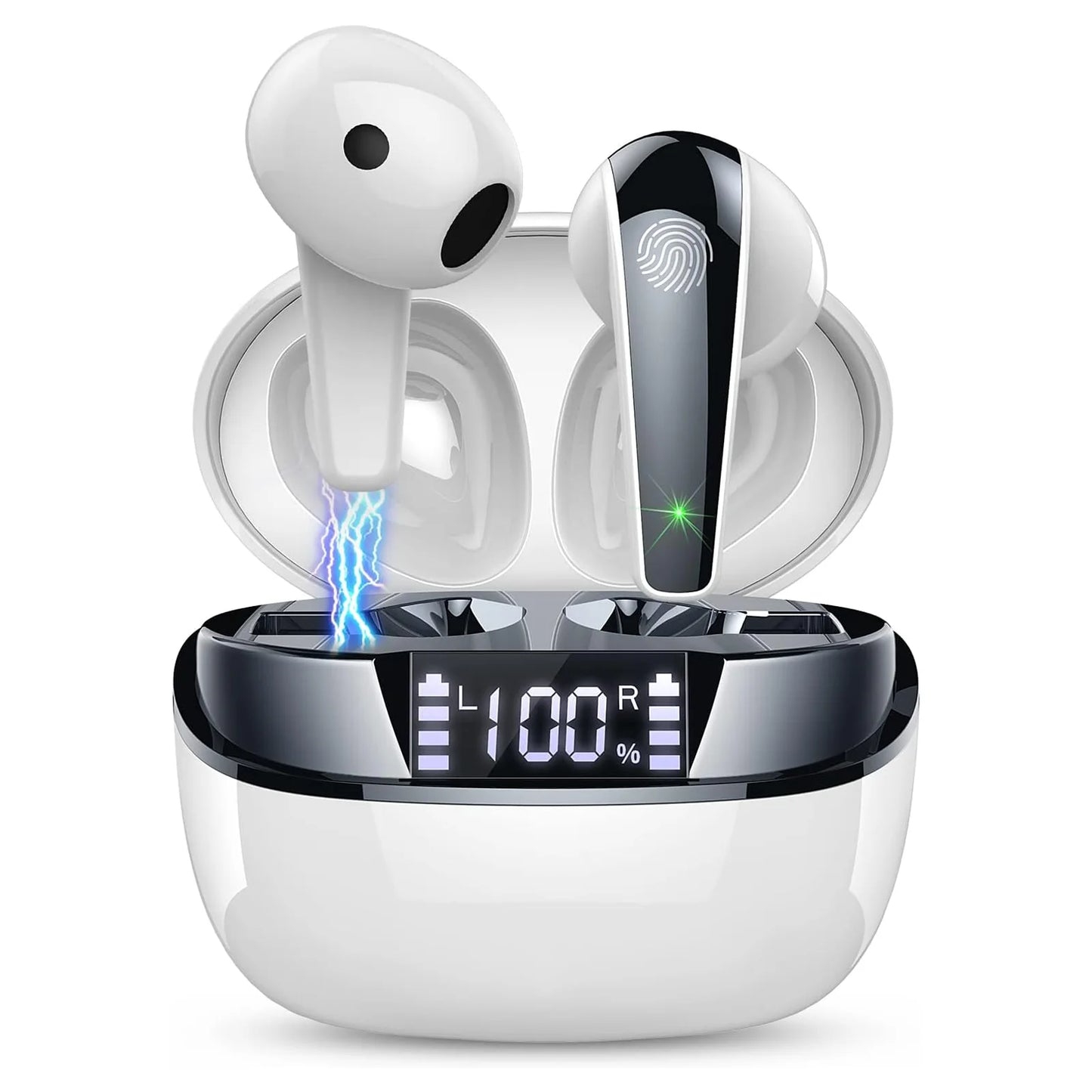 Wireless Earbuds, Bluetooth 5.3 Earbuds Stereo Bass, iNoise Cancelling Mic, Earphones IPX7 Waterproof Sports, 35H Playback.