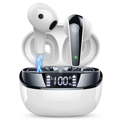 Wireless Earbuds, Bluetooth 5.3 Earbuds Stereo Bass, iNoise Cancelling Mic, Earphones IPX7 Waterproof Sports, 35H Playback.