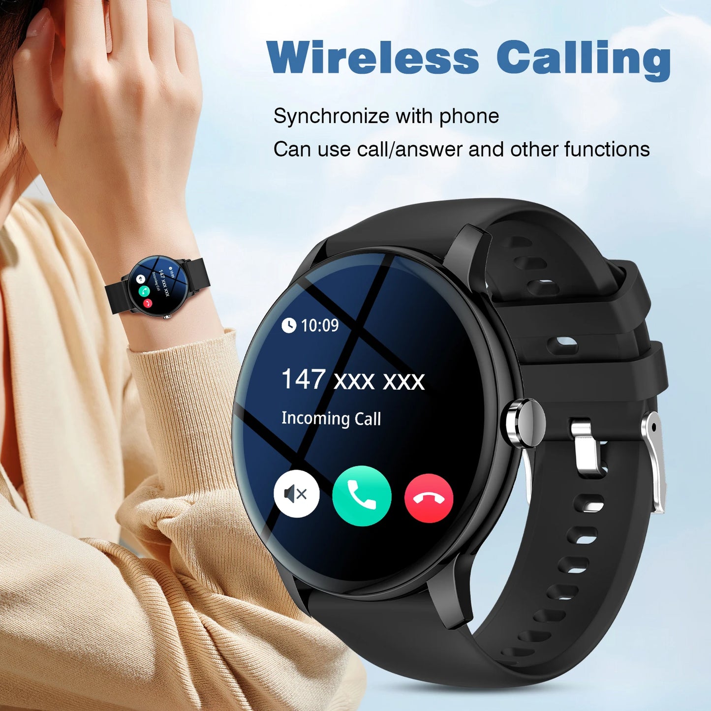 Smart Watch, Unisex, Full Touchscreen, Bluetooth 5.2, Call Watch, Fitness Tracker Compatible with Android and IPhone.