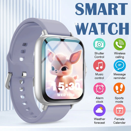 Smartwatch has call function, message notification, ultra-thin design, compatible with Android and iPhone, neutral gift, multipl