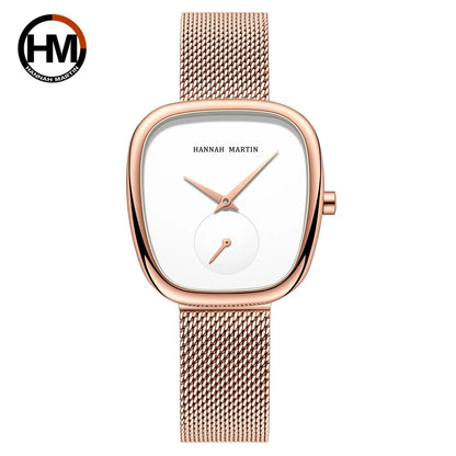 2025 New Women's Quartz Wristwatch 34mm Wine Barrel Rose Gold Black Stopwatch Fashionable Minimalist Style Oval Women's Watches