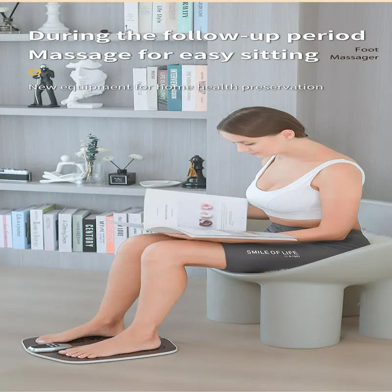 Portable Intelligent EMS Foot Massager for Neuropathy & Pain Relief - Full Body Circulation