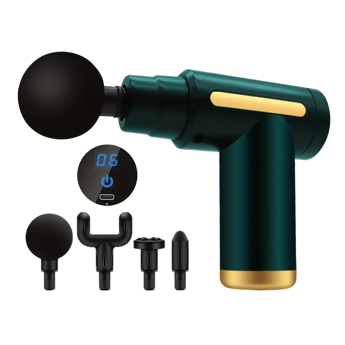 Portable digital fascia gun, convenient electric massager, LED display screen with six adjustable levels,silent and long-lasting
