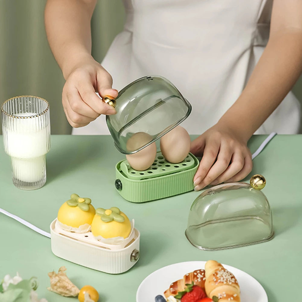 220V Electric Egg Boiler Poacher Automatic Power Off Mini Breakfast Machine Egg Cookers Food Steamer Breakfast Cooking Machine