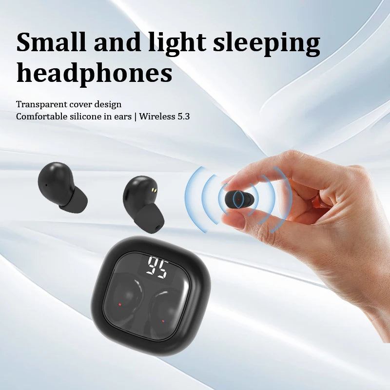 SK19 Super bass Earphones TWS Wireless Bluetooth Headset With Mic Smart Touch Headphones Invisible Mini Noise Reduction Earbuds