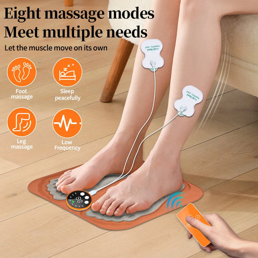 3D Foot Massager Pad Foldable Calf Massage Mat 8 Modes 29 Levels EMS Muscle Relax Feet Electrostimulator Fitness | US STOCK