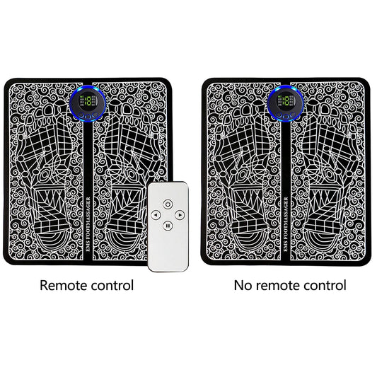 EMS Massage Pad 8 Modes Foot Circulation Massager USB Rechargeable Leg Muscle Stimulator Remote Control for Relax Feet and Legs