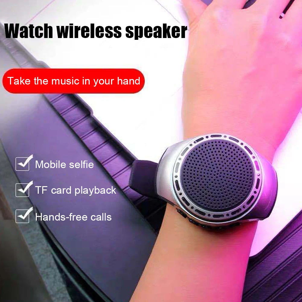Portable Wrist Watch Speaker 500mAh Bluetooth-compatible Sports Music FM Radio USB Rechargeable Music FM Radio Box