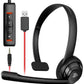 NUBWO HW02 USB Headset with Mic Noise Cancelling Ultra Comfort Computer Headset for Laptop pc On-Ear Wired Office Call Center