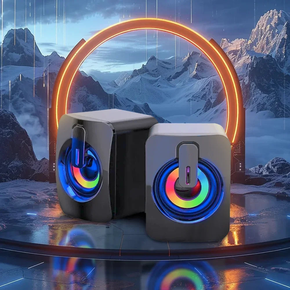 High fidelity stereo computer speaker with microphone USB wired speaker desktop laptop