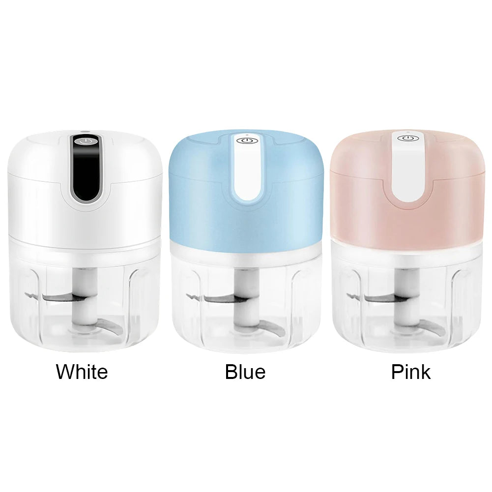 Portable Meat Grinder Mini Electric Garlic Chopper USB Rechargeable 250ML Mini Food Chopper Herb Veggie Cutter Blender Processor