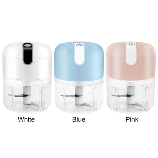 Portable Meat Grinder Mini Electric Garlic Chopper USB Rechargeable 250ML Mini Food Chopper Herb Veggie Cutter Blender Processor