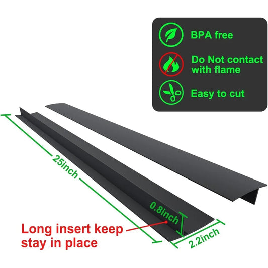 Silicone Stove Counter Gap Cover Filler by 25" Long Sealing Spills Between Kitchen Appliances Washing Machine and Stovetop Set